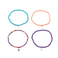 Shangjie OEM Joyas Fashion Summer Beach Bijoux Bijoux pour femmes Lock Star Moon Handmated Anklet Set Colorful Bead Anklet